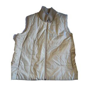 Hillard & Hanson vest plus size 1X? 16/18? pale yellow full zipper quilted